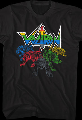 Lions Outlined Voltron T-Shirt