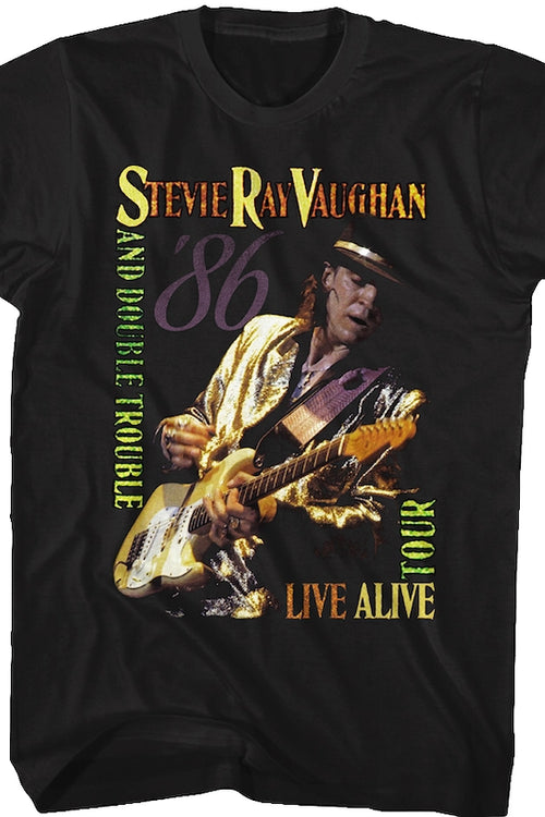 Live Alive Tour Stevie Ray Vaughan Front Back T-Shirtmain product image