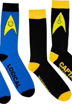 Logical and Captain 2-Pack Star Trek Socks