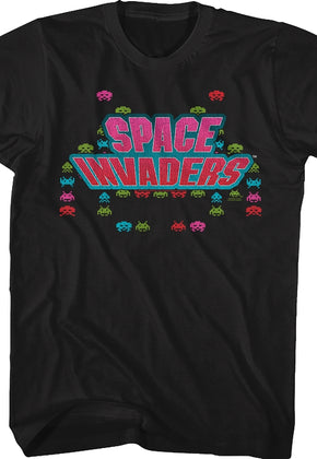 Logo and Aliens Space Invaders T-Shirt