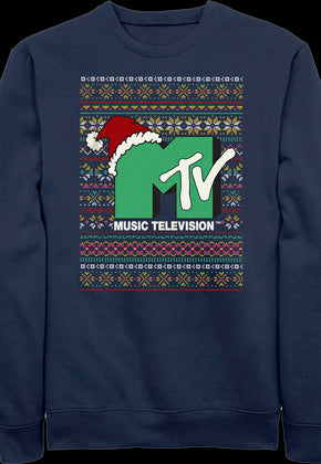 Logo Faux Ugly Christmas Sweater MTV Sweatshirt