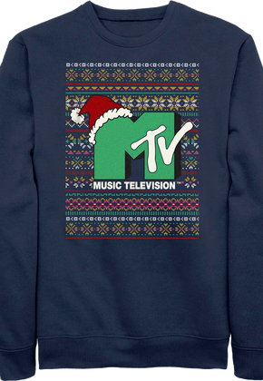 Logo Faux Ugly Christmas Sweater MTV Sweatshirt