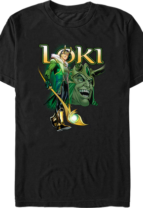 Loki Collage Marvel Comics T-Shirt