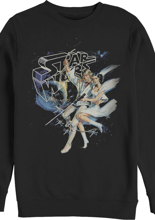 Luke And Leia Swing Into Action Star Wars Sweatshirt - main product image