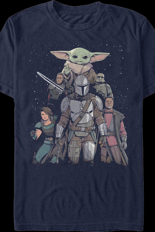 Mandalorian Illustrated Cast Collage Star Wars T-Shirtmain product image