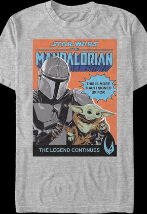 Mandalorian The Legend Continues Comic Book Cover Star Wars T-Shirt