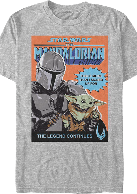 Mandalorian The Legend Continues Comic Book Cover Star Wars T-Shirt - main product image
