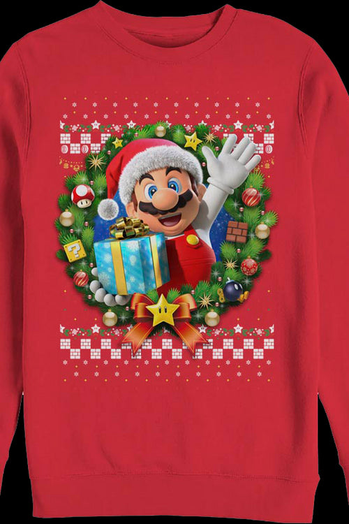 Mario Christmas Wreath Nintendo Sweatshirtmain product image