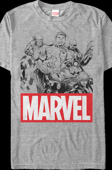 Marvel Avengers Group Sketch T-Shirt