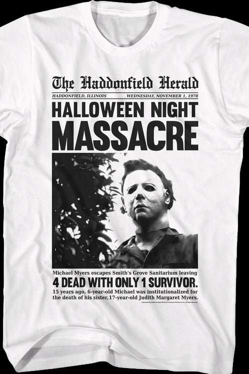 Michael Myers Headline Halloween T-Shirtmain product image