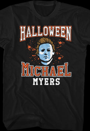 Michael Myers Mask Varsity Logo Halloween T-Shirt