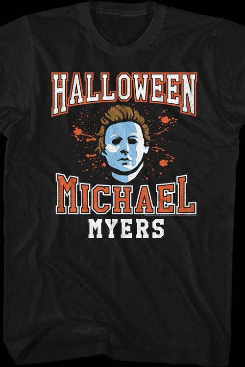 Michael Myers Mask Varsity Logo Halloween T-Shirtmain product image