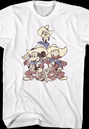 Mickey Donald Goofy Cowboys Disney T-Shirt