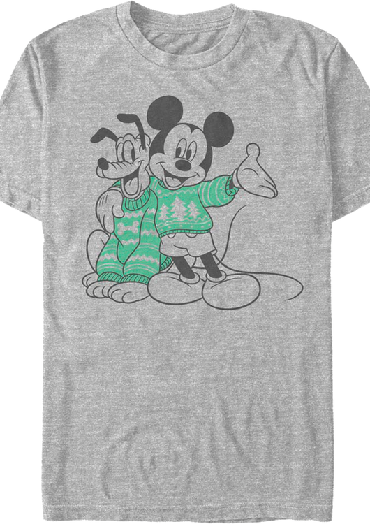 Mickey Mouse & Pluto Christmas Sweaters Disney T-Shirt - main product image