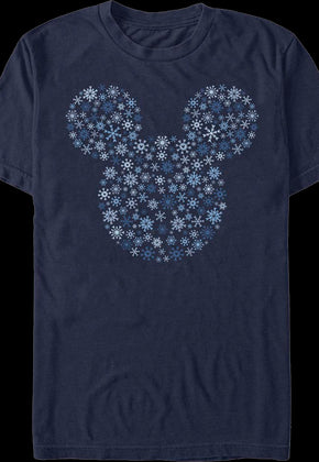 Snowflakes Design Mickey Mouse T-Shirt