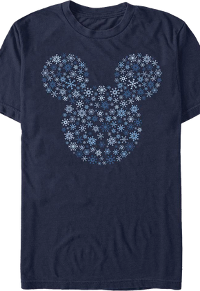 Snowflakes Design Mickey Mouse T-Shirt