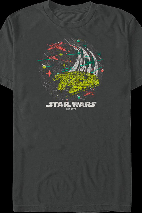Millennium Falcon Colorful Escape Star Wars T-Shirtmain product image