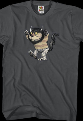 Moishe Where The Wild Things Are Charcoal T-Shirt