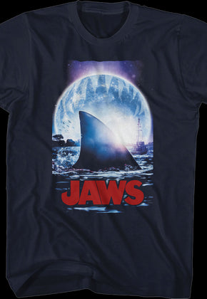 Moonlit Shark Fin Jaws T-Shirt