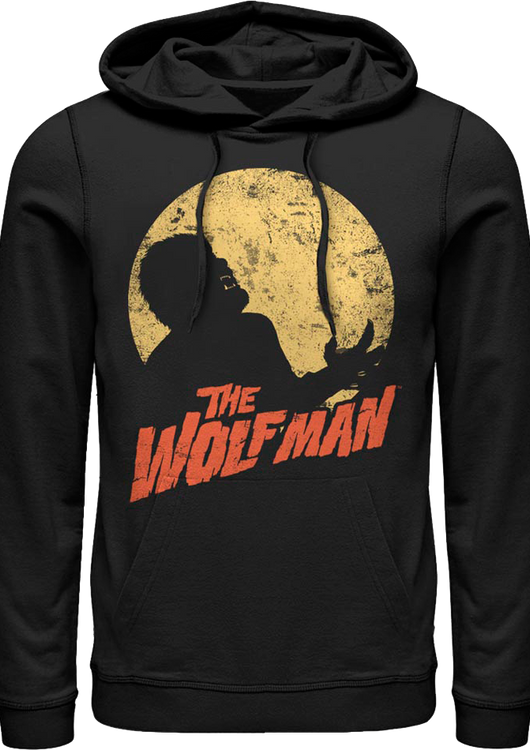 Moonlit Silhouette Wolf Man Hoodie - main product image