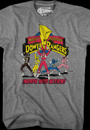 Morph Into Action Mighty Morphin Power Rangers T-Shirt
