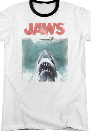 Movie Poster Jaws Ringer Shirt
