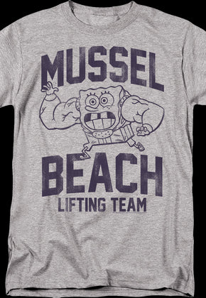 Mussel Beach Lifting Team SpongeBob SquarePants T-Shirt