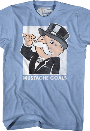 Blue Mustache Goals Monopoly T-Shirt