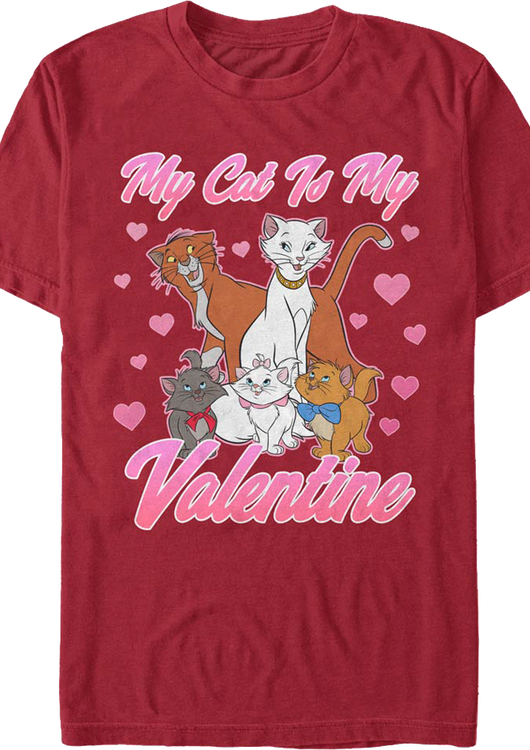 My Cat Is My Valentine Aristocats T-Shirt - main product image