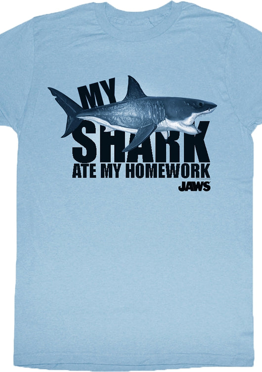 My Shark Ate My Homework Jaws T-Shirt - main product image