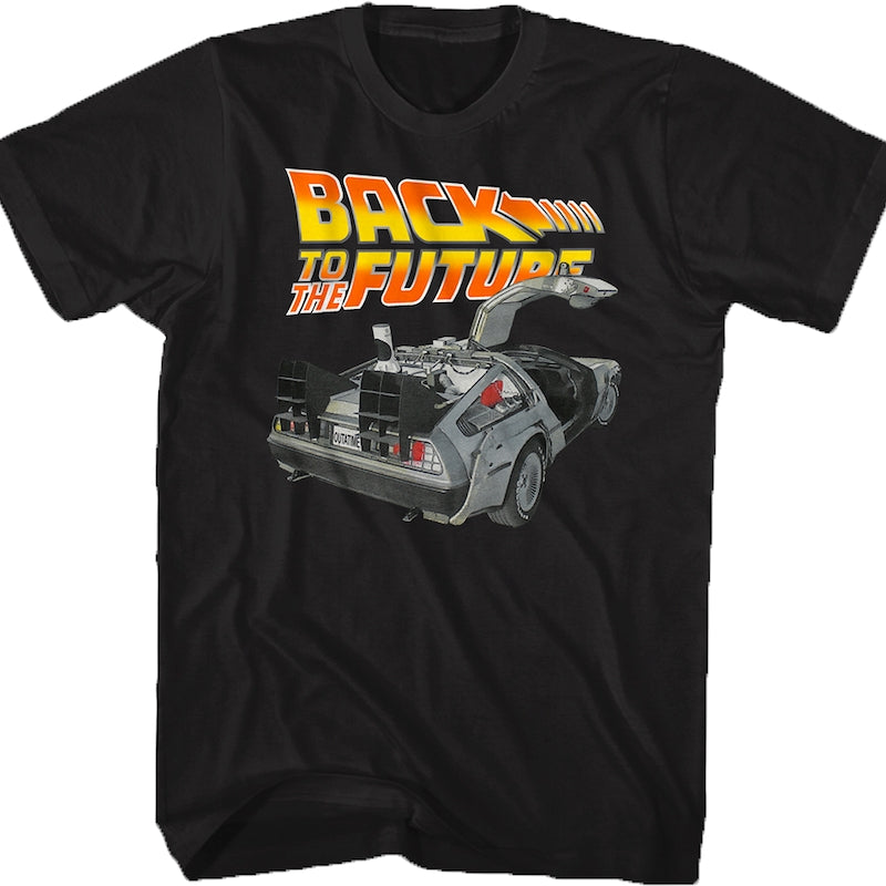 Navy Distressed Back to the Future Delorean Time Machine T-Shirt