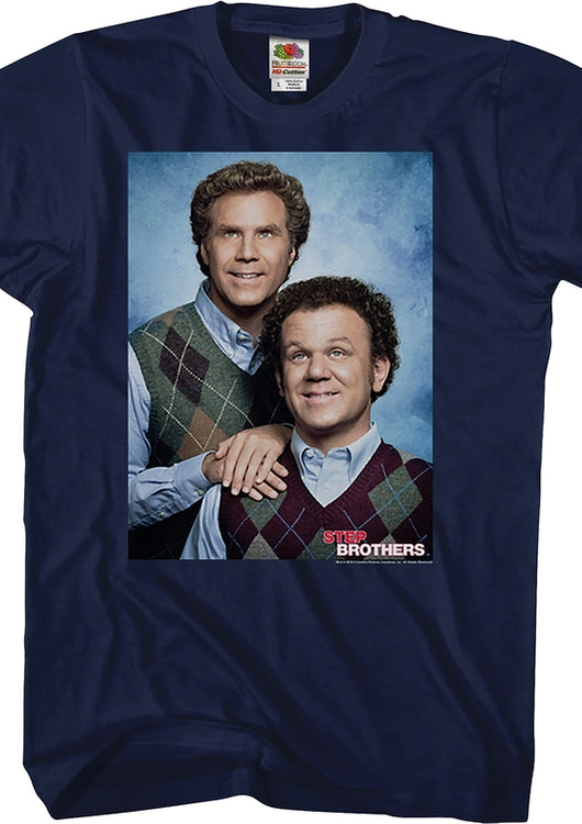 Navy Portrait Step Brothers T-Shirt - main product image