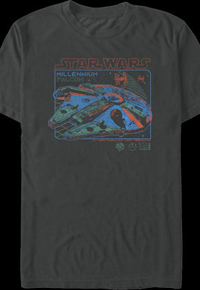 Neon Chase Millennium Falcon Star Wars T-Shirt