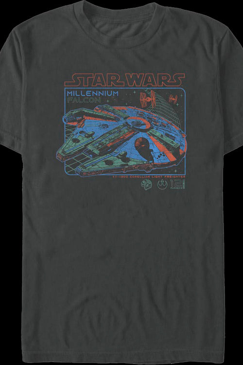 Neon Chase Millennium Falcon Star Wars T-Shirtmain product image