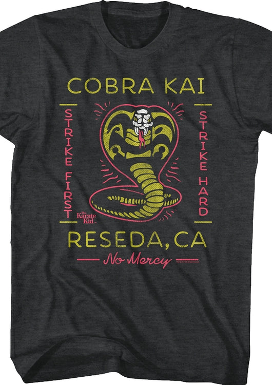 Neon Cobra Kai Karate Kid T-Shirt - main product image