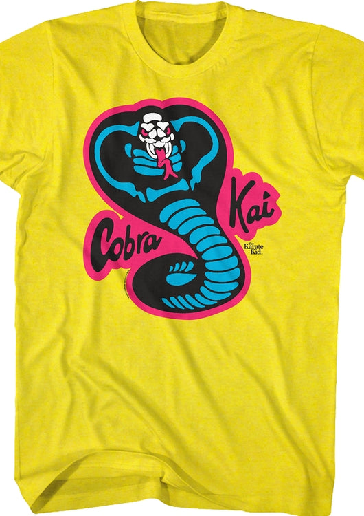 Neon Cobra Kai Logo Karate Kid T-Shirt - main product image
