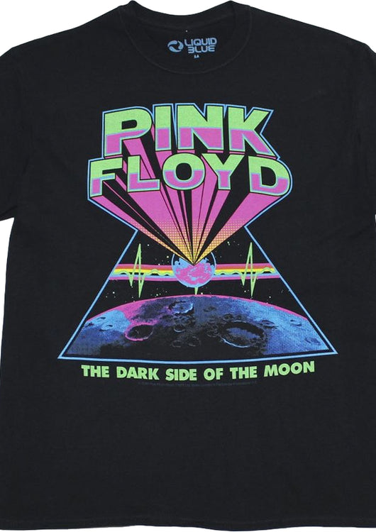 Neon Dark Side of the Moon Pink Floyd T-Shirt - main product image