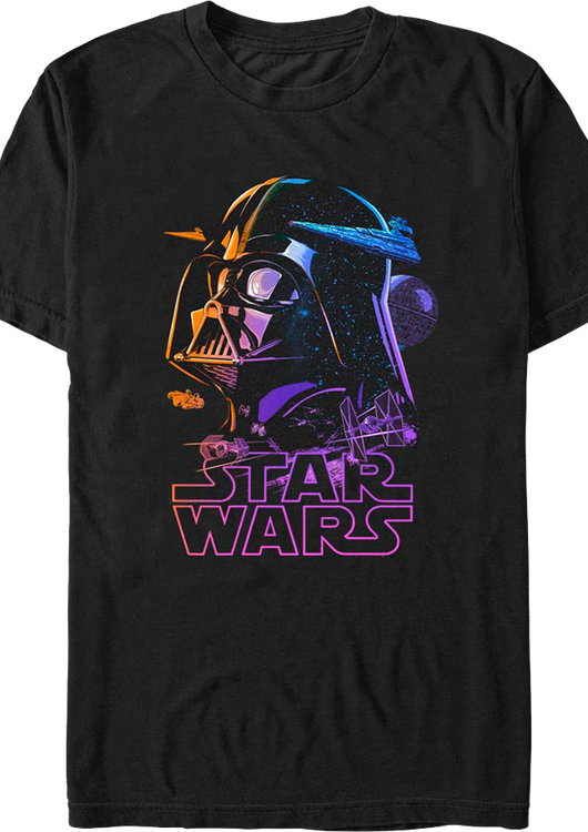 Neon Galactic Empire Darth Vader Star Wars T-Shirt - main product image