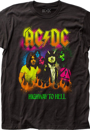 Neon Paint Highway To Hell ACDC Shirt