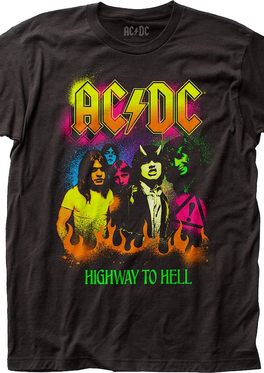 Neon Paint Highway To Hell ACDC Shirt - main product image