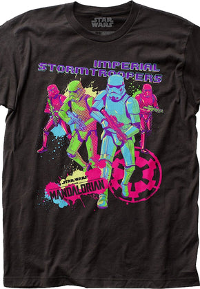 Neon Imperial Stormtroopers Poster The Mandalorian Star Wars T-Shirt