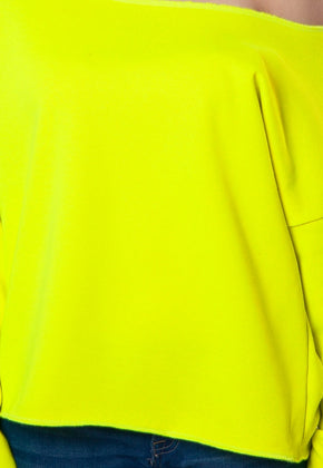 Neon Yellow Cut Off Sweatshirt