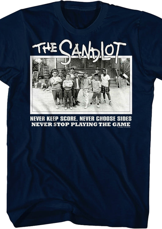 Never Stop Playing The Game Sandlot T-Shirt - main product image