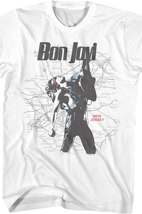 New Jersey Map Bon Jovi T-Shirtmain product image