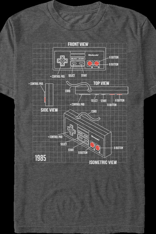 Nintendo Controller Schematic T-Shirtmain product image
