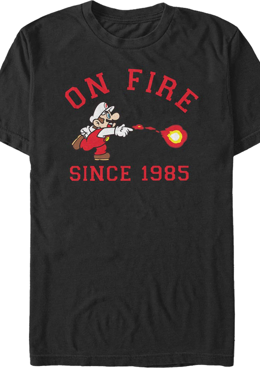 On Fire Since 1985 Super Mario Bros. Nintendo T-Shirt - main product image