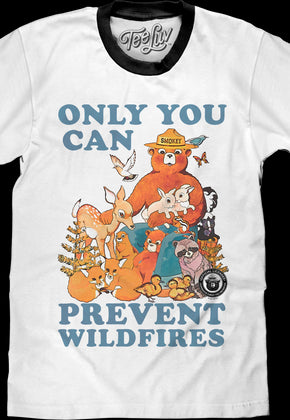 Only You Can Prevent Wildfires Smokey Bear Ringer Shirt