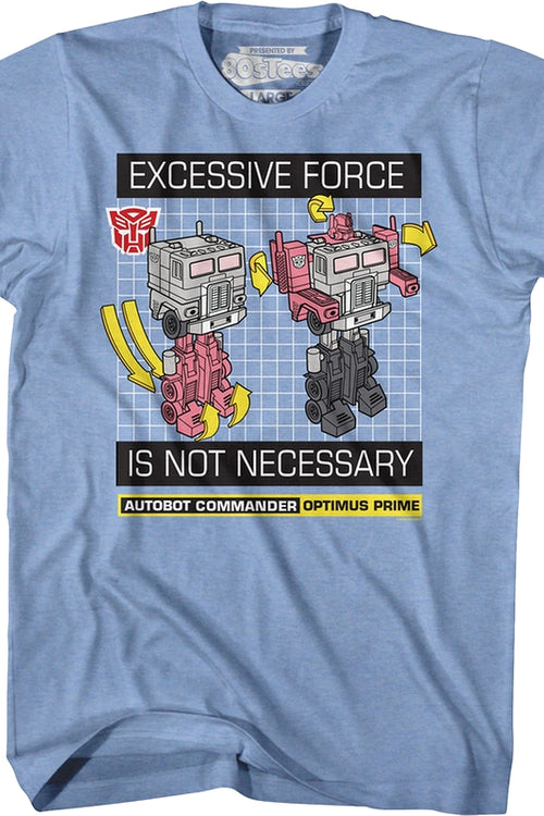Optimus Prime Excessive Force Transformers T-Shirtmain product image