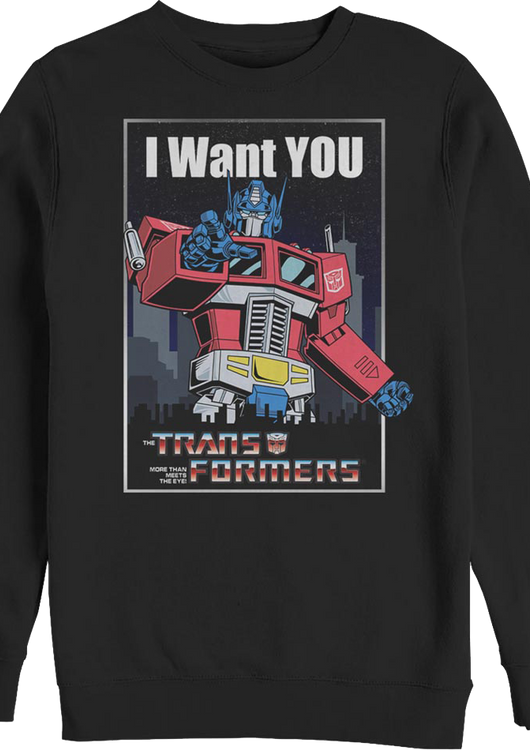 Optimus Prime I Want You Poster Transformers Sweatshirt - main product image