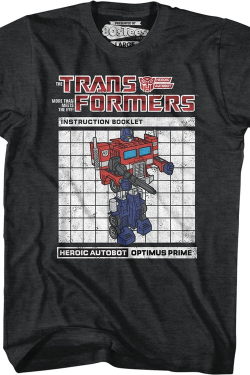 Optimus Prime Instruction Booklet Transformers T-Shirtmain product image
